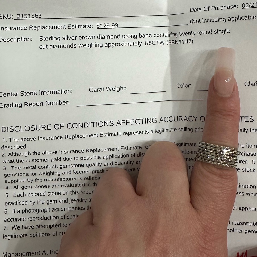 7 band chocolate diamond ring